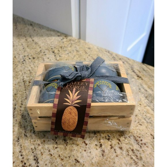 Warren Kimble Home Sweet Home Valley Forge Wooden Napkin Rings Set of 4 NIP - Picture 9 of 10